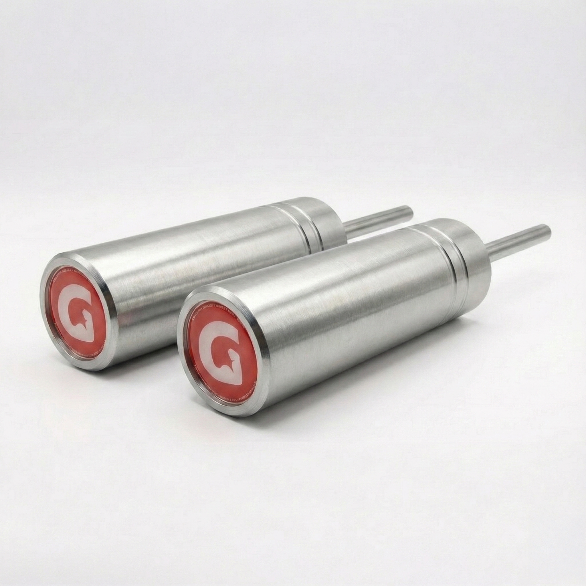GymPin cable machine extender pins built from precision aluminium with a specially formulated steel pin for heavy loading, shown in a pair.